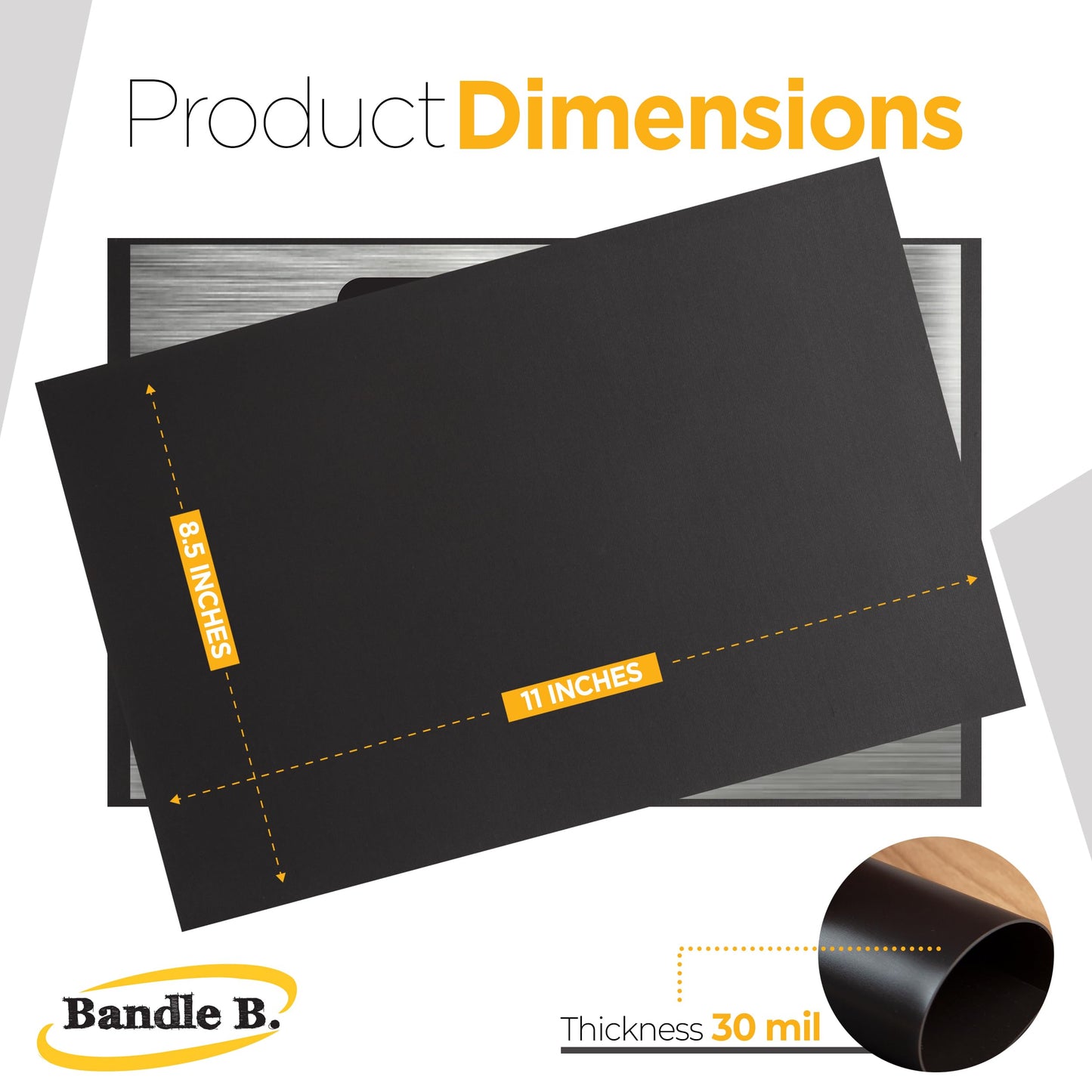 Bandle B Magnetic Sheets for Crafts 8.5"x11". Pack of 10. Flexible Non Adhesive Magnetic Sheet for Metal Cutting Die Storage. Easy to Organize and Cut for Arts & Crafts or Scrapbooking. Thickness 30