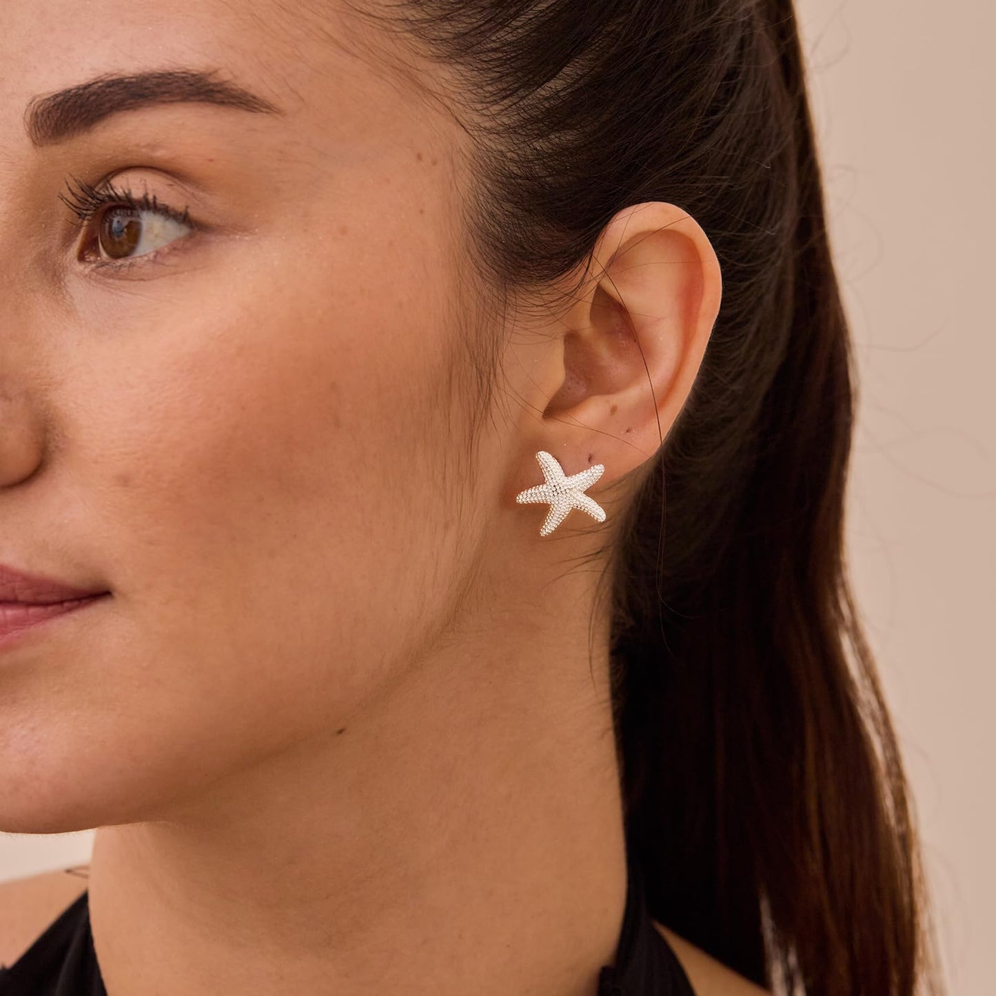 Plenky Gold Earrings for Women- 14K Silver Plated Starfish Earrings Summer Beach Vacation Outfits Trendy Jewelry Gifts