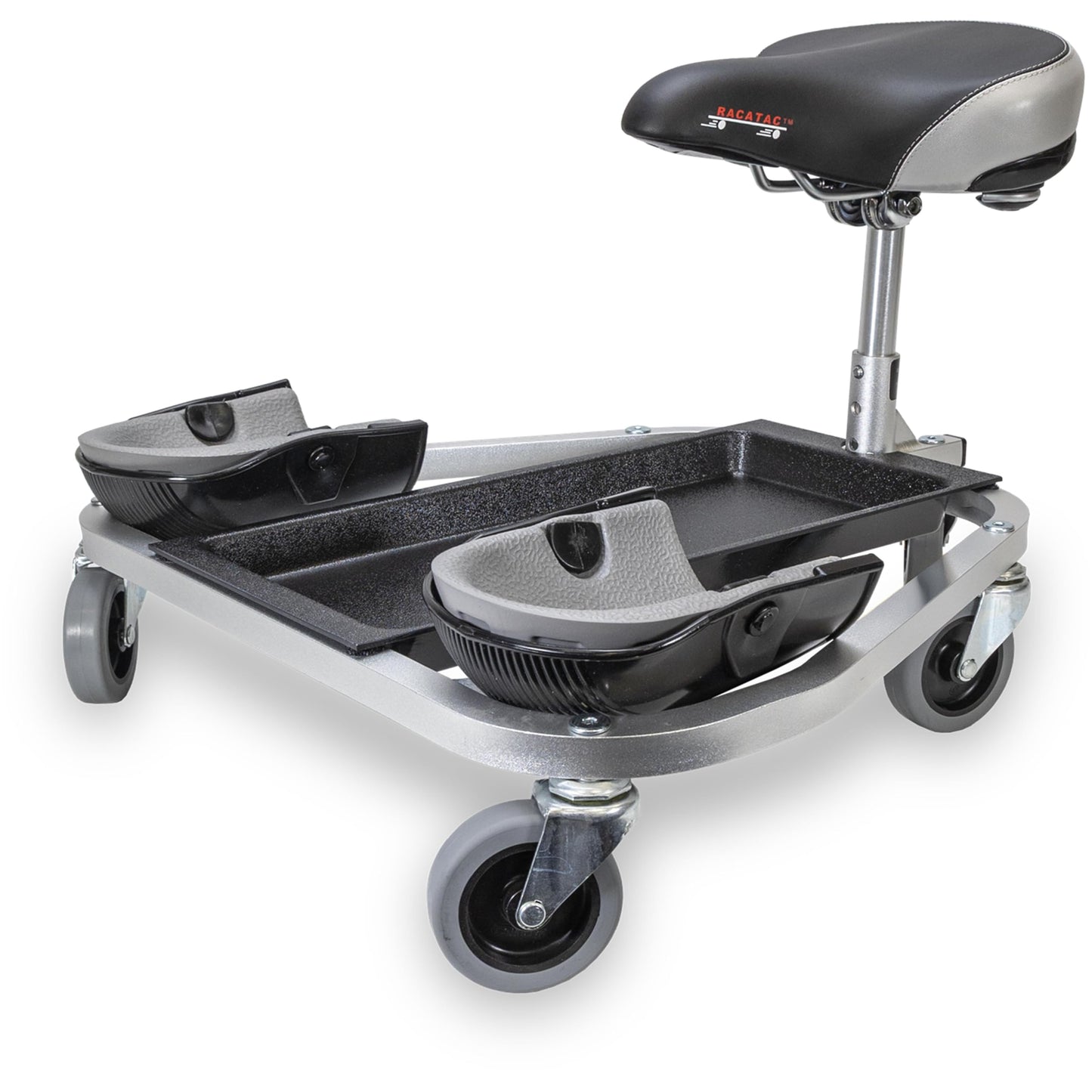 RACATAC Kneeling Sitting Creeper, 2 Inch Casters, Knee Pads, Adjustable Seat, Made in The USA, 01RAC