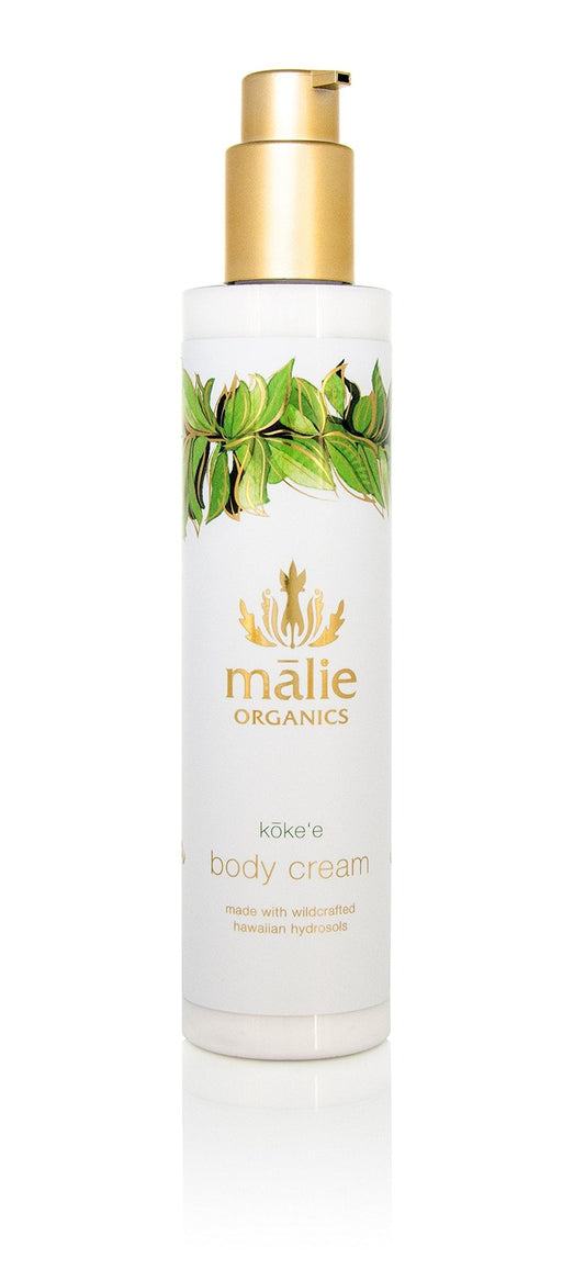 Mālie Organics Body Cream, Kōke‘e Scent, Deep Hydration, Coconut Oil + Kukui Nut Oil + Aloe + Chamomile, Vegan, 7.5 oz