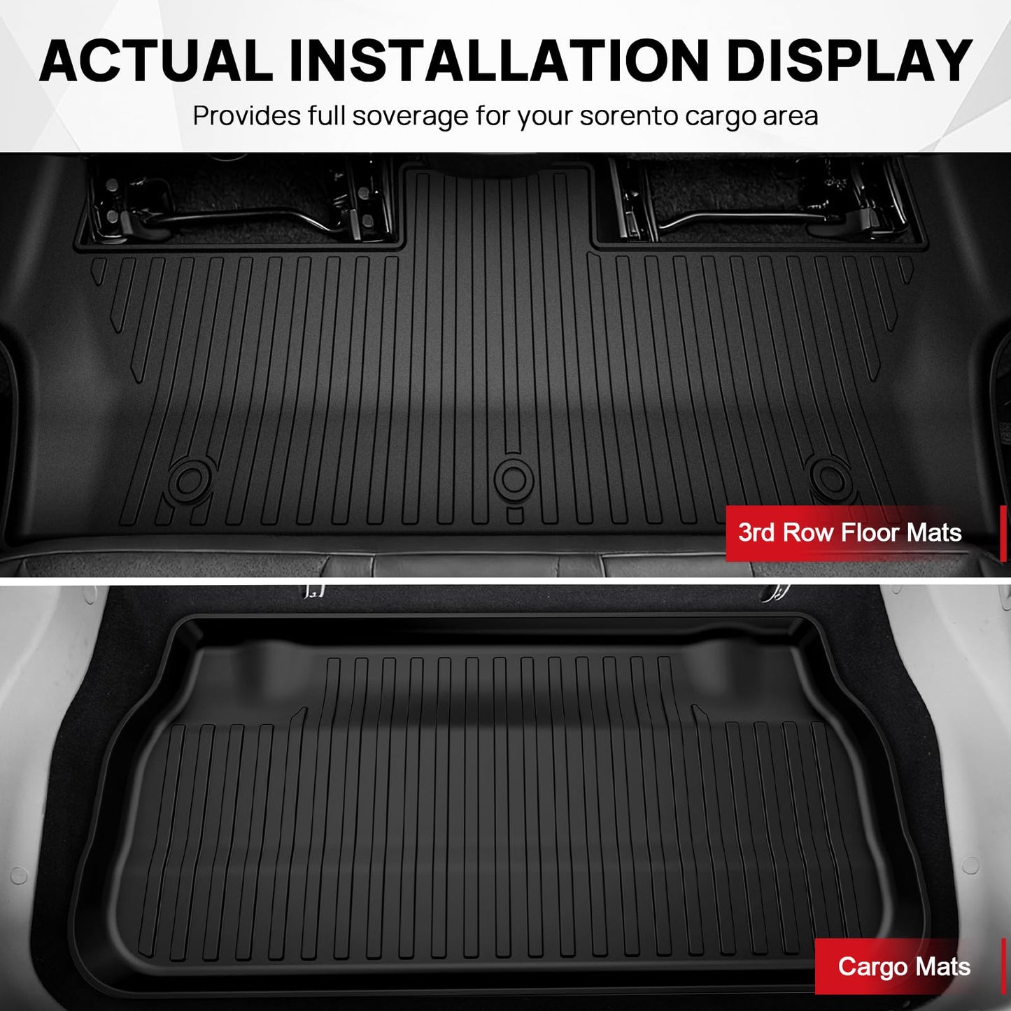 Floor Mats & Cargo Liner for 2017-2026 Chrysler Pacifica 7 Passenger Model (Non Hybrid&Non Pinnacle) & 2020-2026 Voyager: Custom All-Weather Protection Full Set TPE Floor Liners