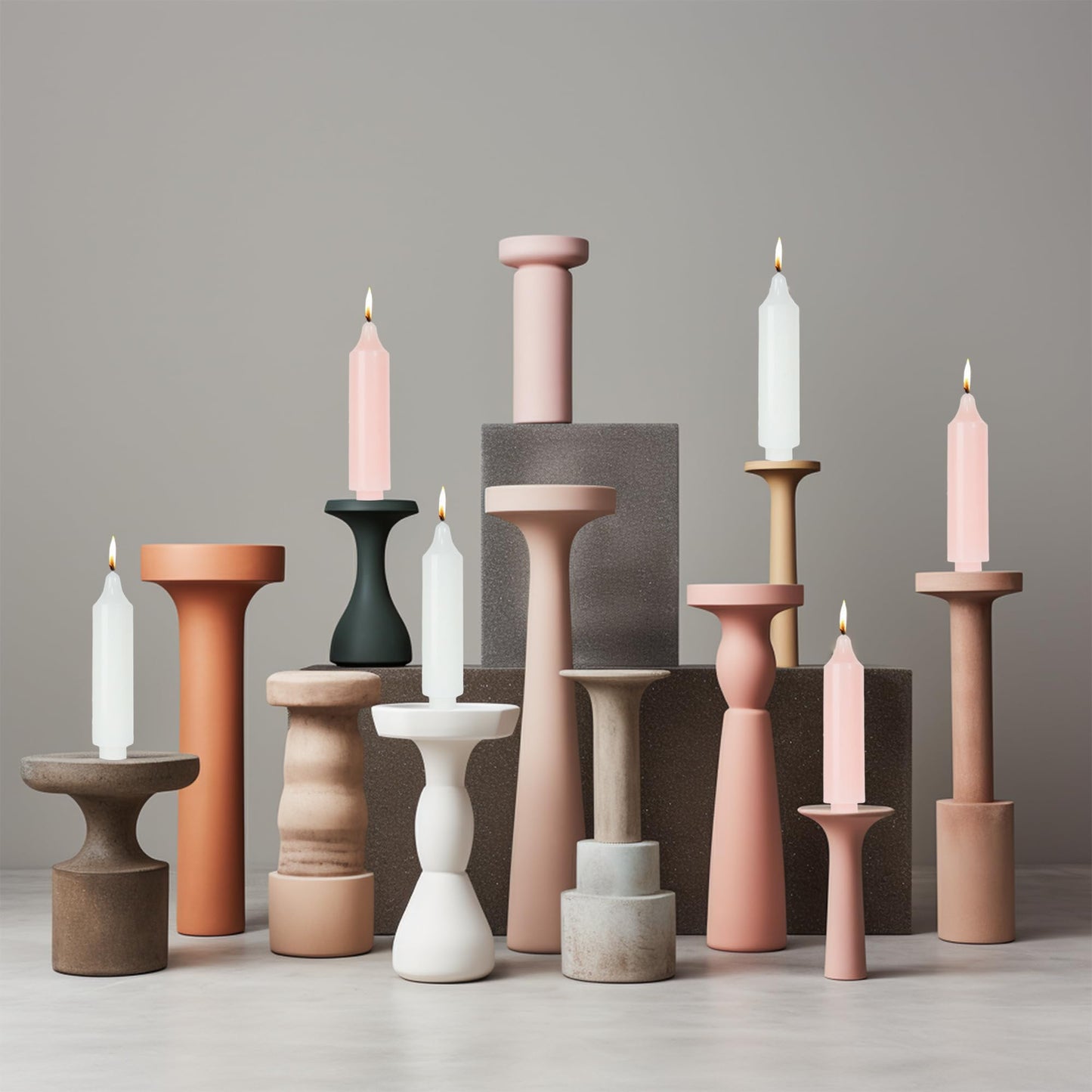 LPUSA Candle Sticks Short Taper Candles 6 inch Unscented Dinner Candle Dripless for Home Decor,Set of 4，Gradient Red