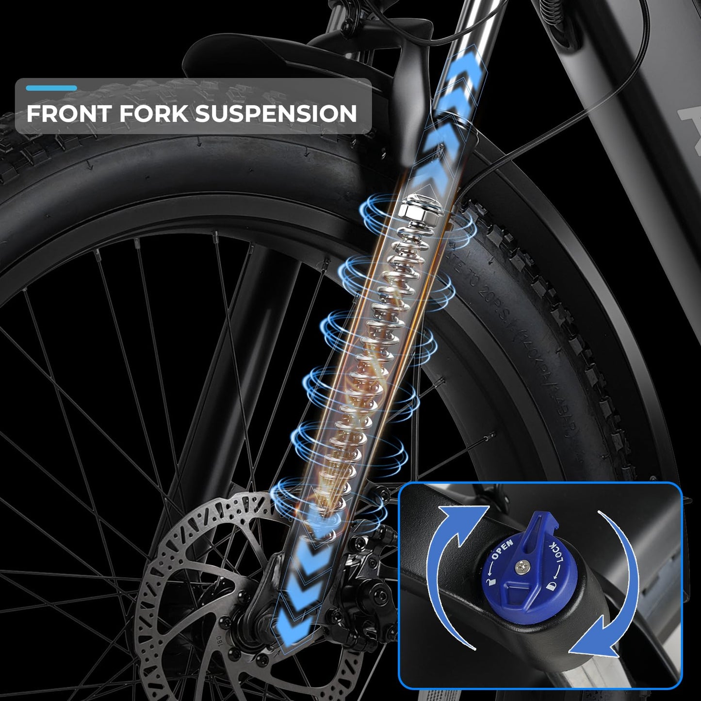 ANCHEER 26" Electric Bike for Adults, 1000W Peak EBike 28MPH 60 Miles Range, 48V 15Ah Built-in Battery - 3A Fast Charging, Fat Tire Electric Bike Off-Road for Women/Men, UL-Certified 7 Speed