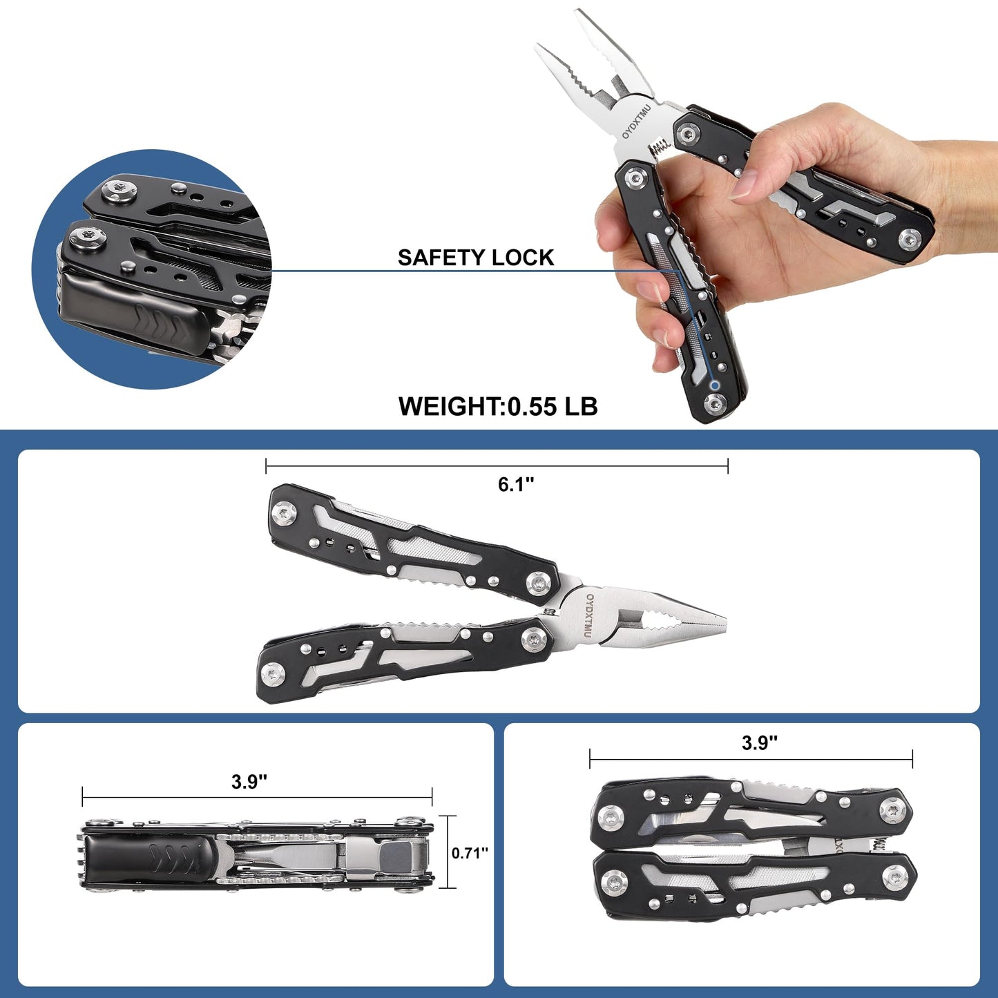 Outdoor 25-In-1 Mini Multitool plier,Portable EDC Gear with Safety Locking,Nylon Sheath,All-in-One Utility for Camping Hiking Survival,Birthday/Christmas Gifts for Dad Husband Boyfriend