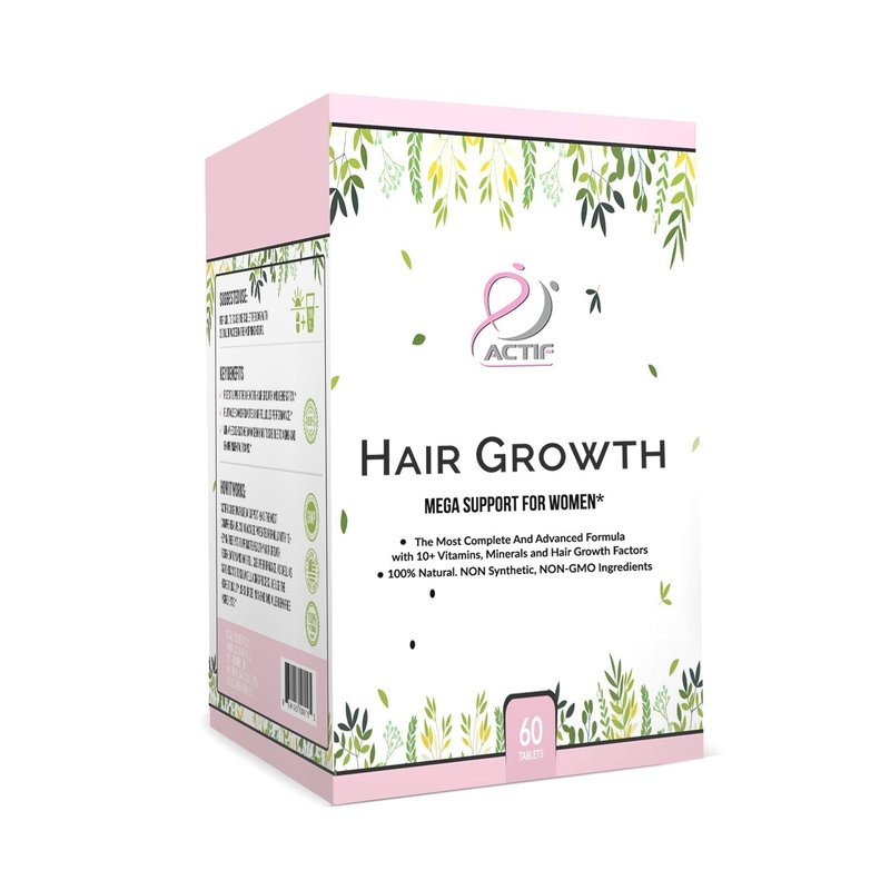 ACTIF Hair Growth for Women with 10+ Advanced Factors, Non-GMO, Stops 99% Hair Loss, Made in USA, 60 Count