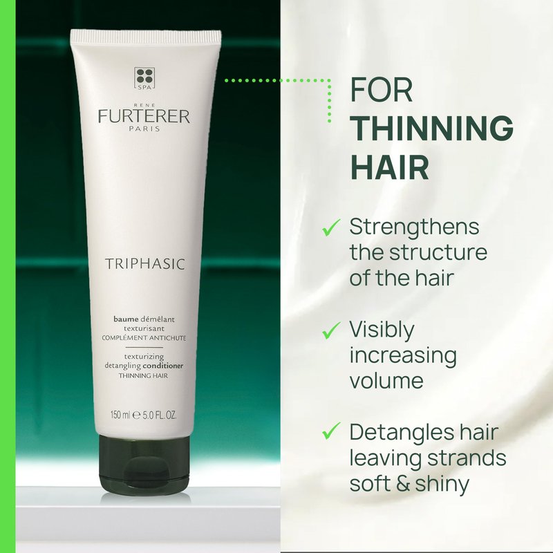 Rene Furterer Triphasic Texturizing Conditioner - Thickening, Strengthening, Volumizing & Hydrating Conditioner Suitable for Persons with Thin Hair, Strengthens Hair & Scalp for Fine Hair, Color Safe