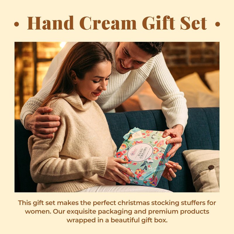 BODY & EARTH 12 Pack Hand Cream Gifts Set, Hand Lotion Travel Size Hand Cream for Women, Moisturizing Lotion Enriched with Shea Butter to Nourish Dry Cracked Hands, Birthday Gifts for Women, 12 x 1 OZ