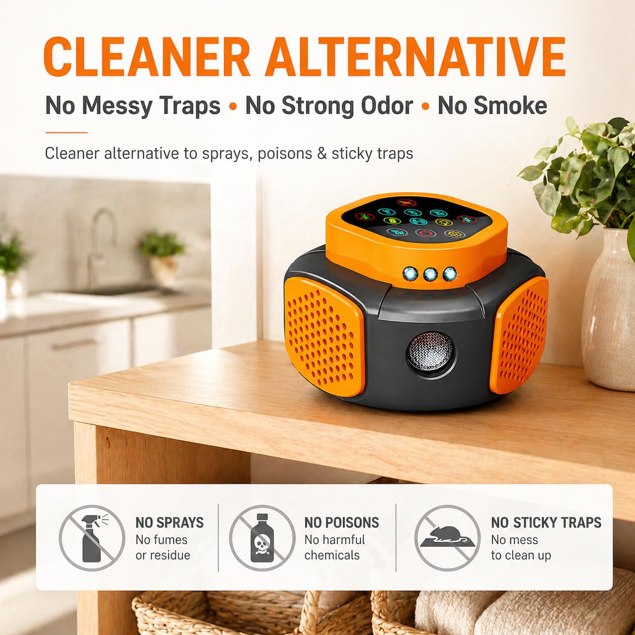 Ultrasonic Pest & Insect Repeller, Ultrasonic Repellent for Roach, Rodent, Mouse, Bugs, Mosquito, Mice, Spider, Ant,Electronic Plug in Pest Control,3 Mode Switching