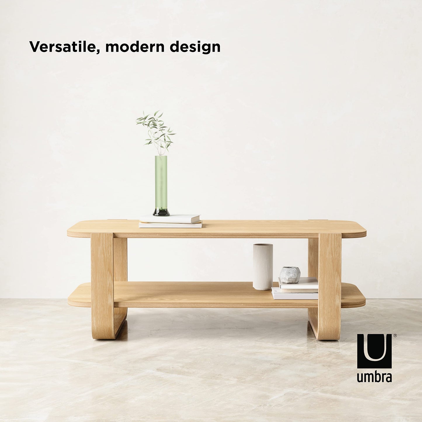 Umbra Bellwood Coffee Table with Storage, Natural