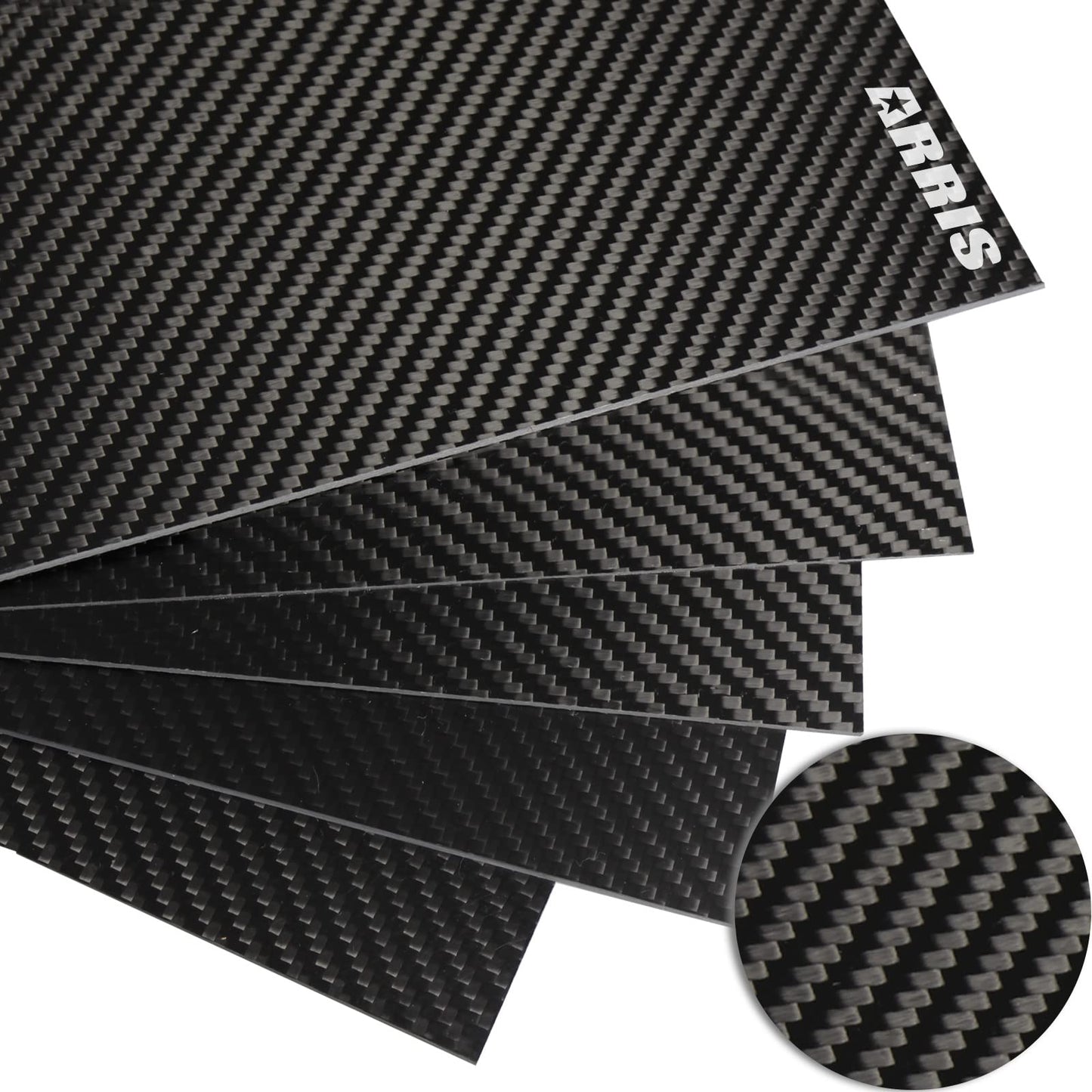 ARRIS 400x500x 5mm Carbon Fiber Sheet, 0.5mm 1mm 1.5mm 2mm 2.5mm 3mm 4mm 4.5mm 6mm Thickness Available 3K Carbon Fiber Plate Twill Matte Pannel Sheets
