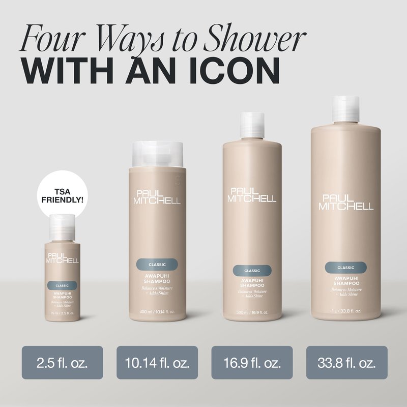 Paul Mitchell Awapuhi Shampoo, Balances Moisture + Adds Shine, For All Hair Types, Especially Fine + Static-Prone Hair, 2.5 fl. oz.