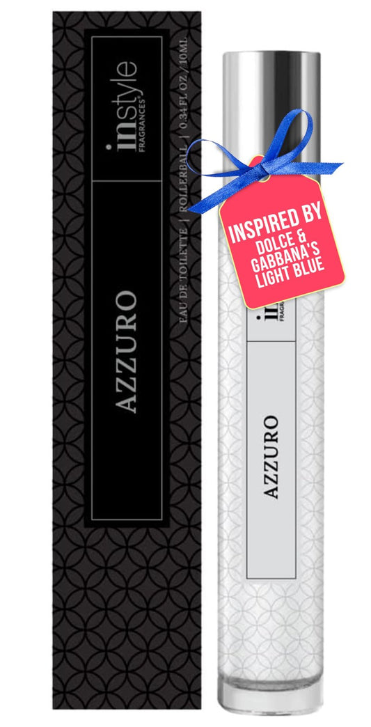 Instyle Fragrances, Azzuro, Rollerball, Women’s Eau de Toilette, Vegan, Paraben-Free, Phthalate-Free, Never Tested on Animals, 0.34 Fluid Ounces