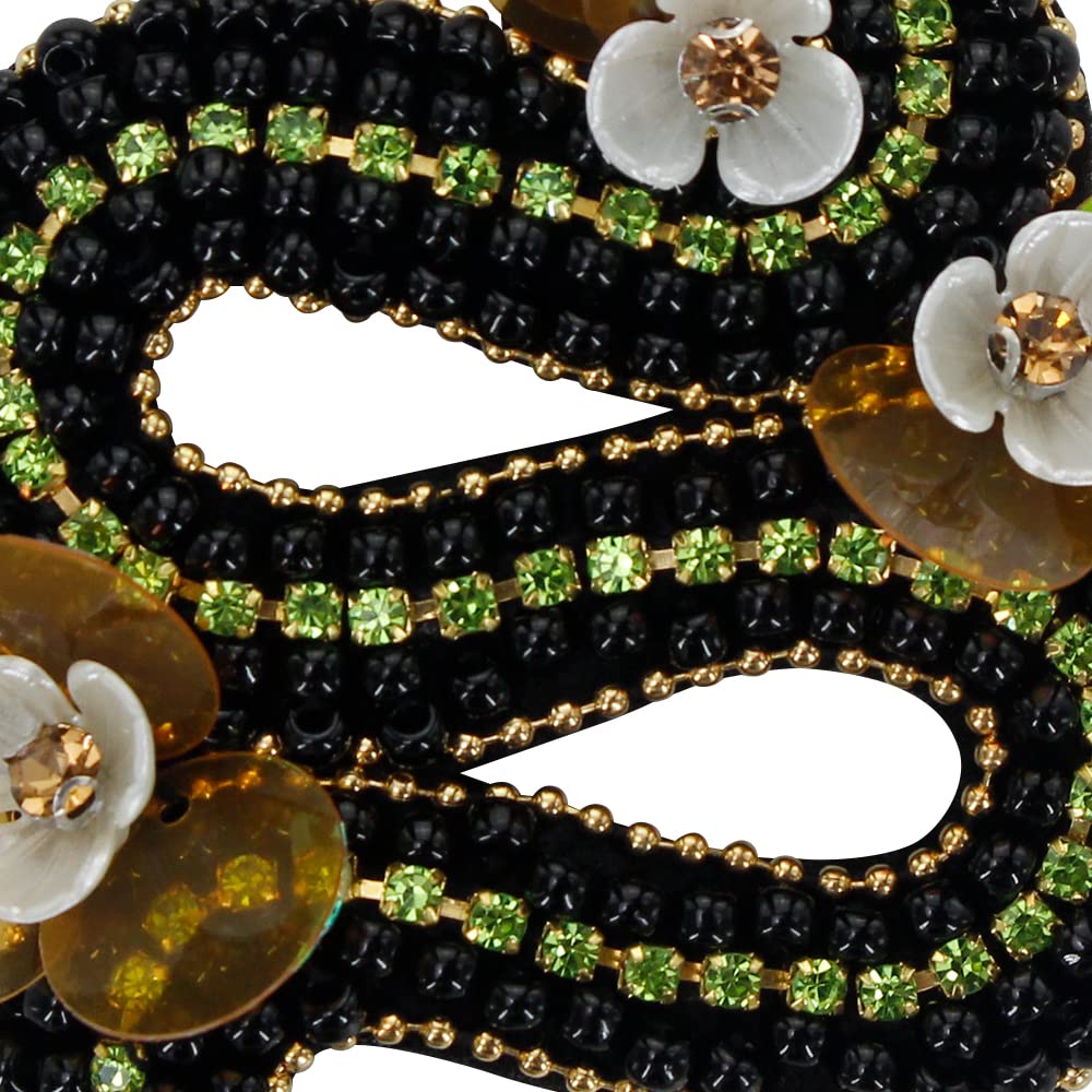 Snake Patches Beaded Flower Snake Badges Applique Motif Sew on Patches for Shoes Clothes Bags Decorated Accessories 3 pieces