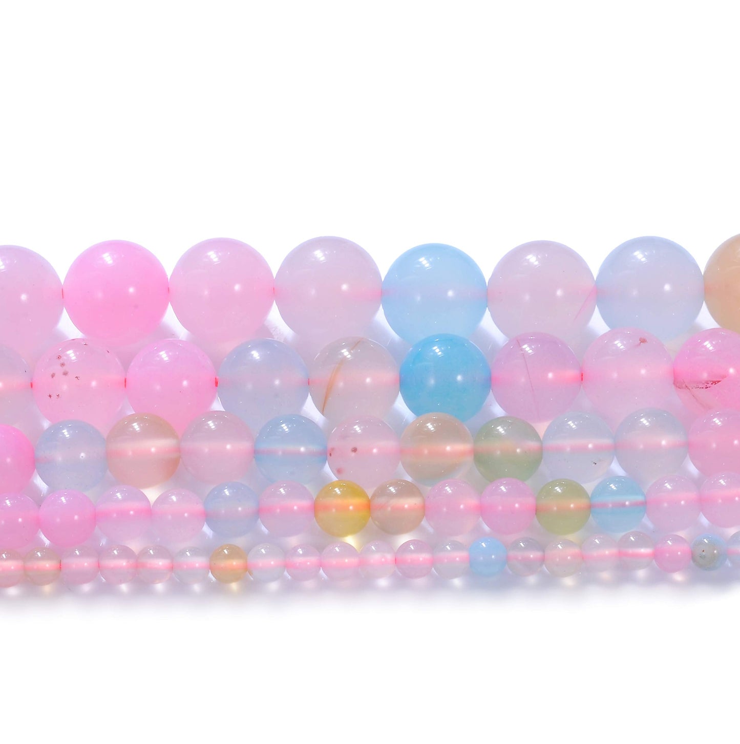 10mm Natural Morgan Agate Gemstone Round Loose Beads Crystal Stone Bracelet Necklace Accessories Crafts for Jewelry Making DIY,1 Strand 15"