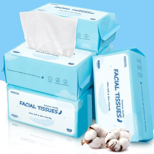 HOMERHYME Face Towels, 600 Count Disposable Biodegradable Face Towel, Lint- free Makeup Remover Dry Wipes, Multi-Purpose Face Washcloths for Washing Face, Sensitive Skin & Travel