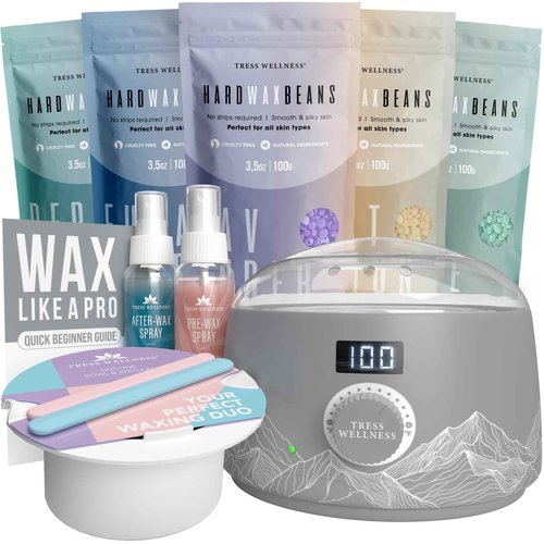 Tress Wellness Grey Warmer Kit with White Wax Melting Bowl