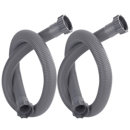 2 Pack Pool Hoses for Above Ground Pools 1.5" x 59" Pool Pump Hose Filter Pumps Replacement Hose Accessories Fits for Intex Filter Pump Above Ground Pool Sand Filter, Gray