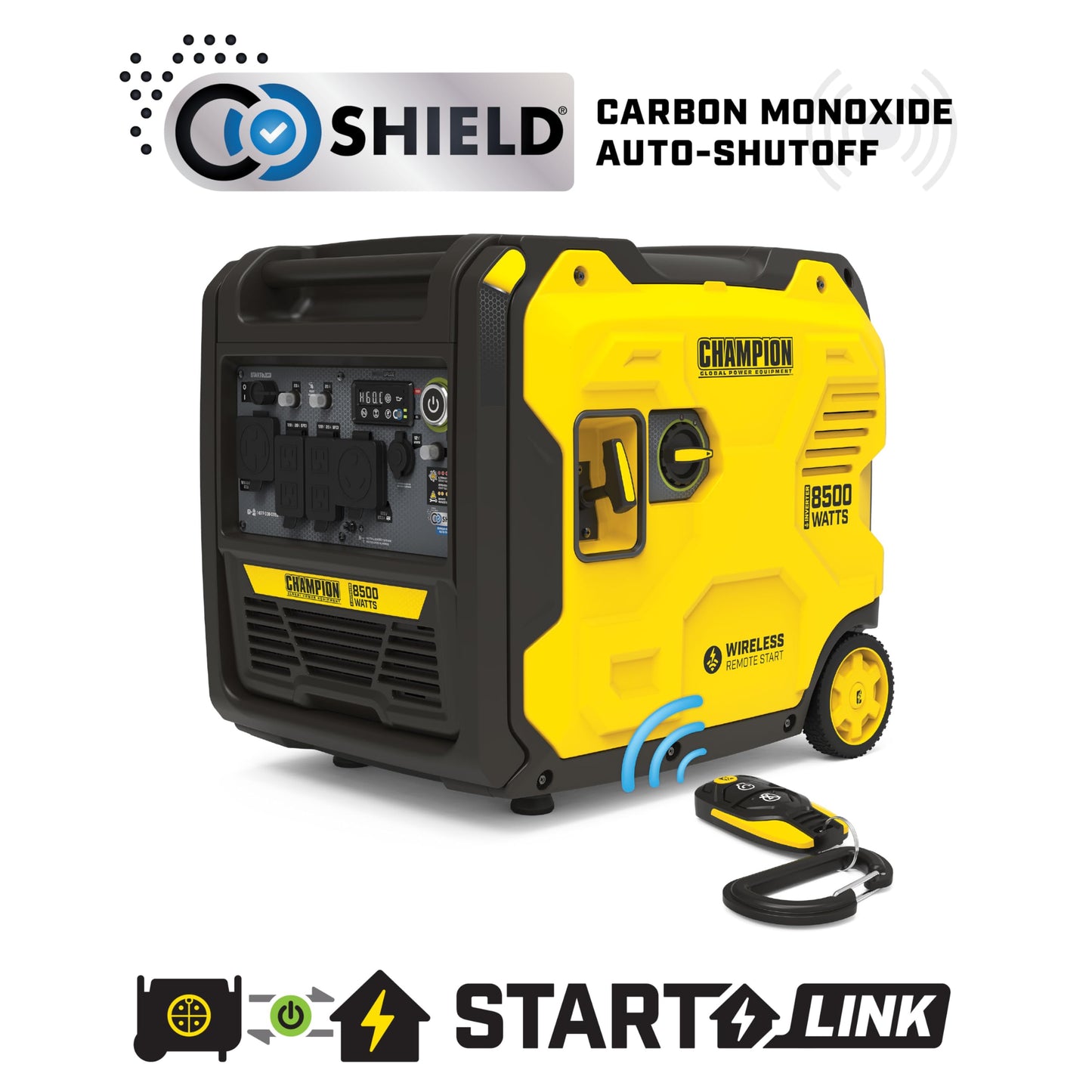 Champion Power Equipment 8500-Watt Wireless Remote Start Ultra Quiet RV Ready Portable Inverter Generator with StartLINK and Free 3-Year Warranty
