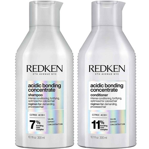 Redken Bonding Shampoo & Conditioner Set for Damaged Hair Repair | Acidic Bonding Concentrate | Sulfate-Free | Repairs Bleached or Color-Treated Hair | For All Hair Types | 10.1 Fl Oz