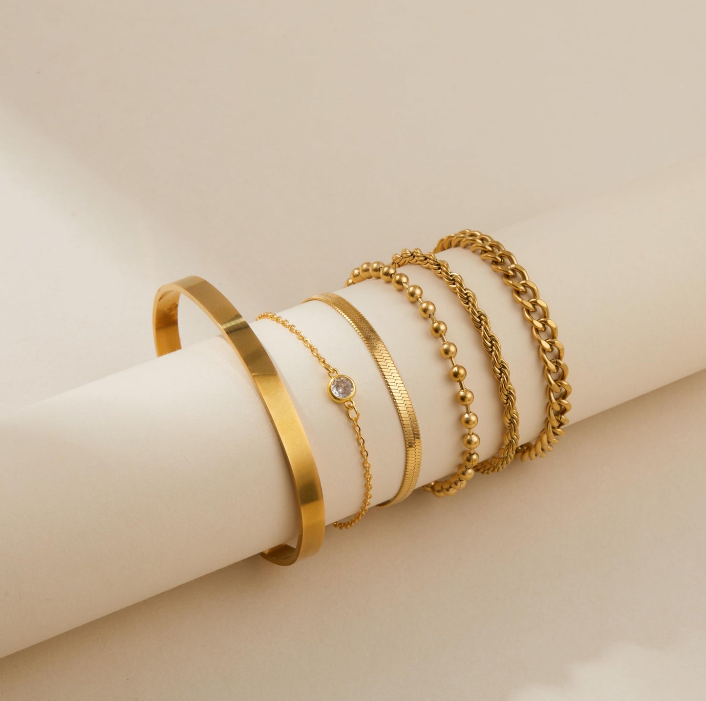 LOFITOR Gold Bracelets for Women Dainty Non Tarnish Link Chain Bracelets Set for Women Trendy Adjustable Chunky Thin Bracelets Stack Layered With Cuff Beaded Cuban Rope CZ Heart Cross Jewelry Gifts CZ