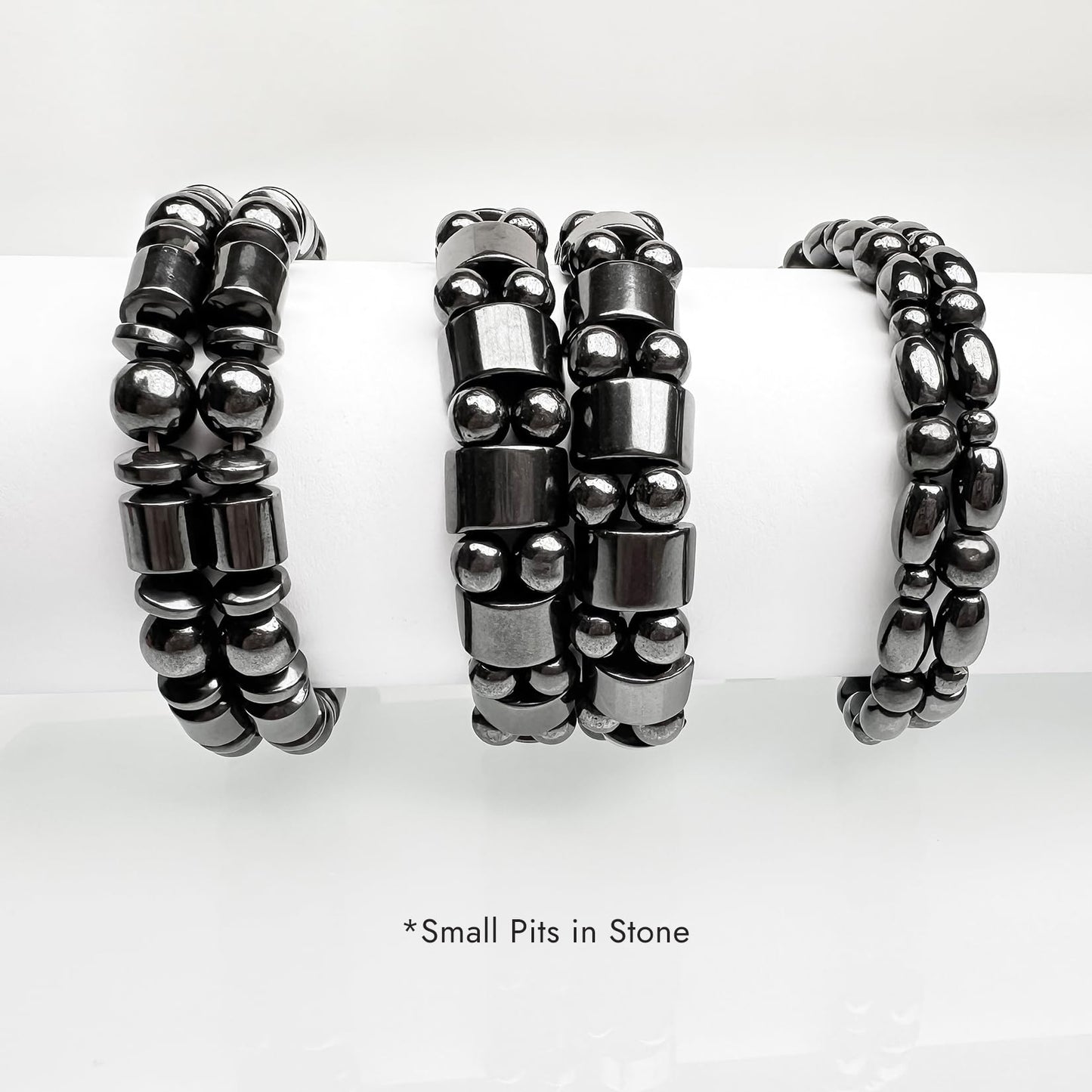 VIKI LYNN 2 Sets of Hematite Metal Megnetic Therapy Bracelets+2 Pcs of Magnetic Anklets Good for Health