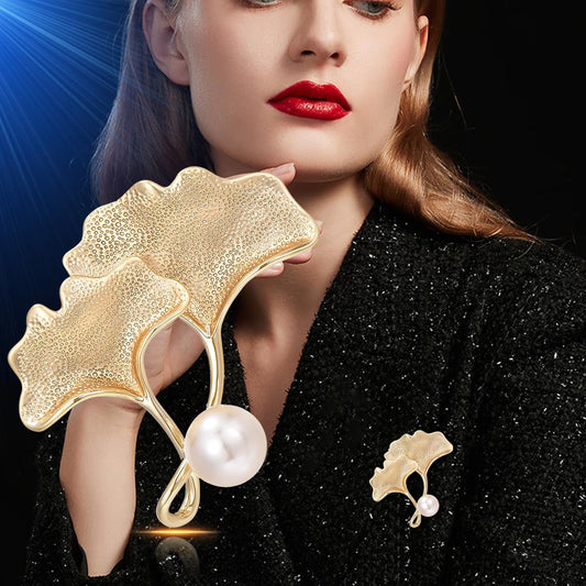 AILONMEI Brooches and Pins for Women Elegant Flower Pearl Brooches Costume Broches Jewelry Lady Christmas Pin for Women (GD-2425)
