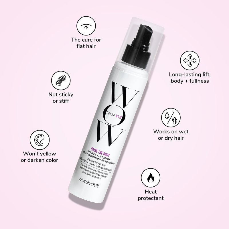 COLOR WOW Raise the Root Thicken + Lift Spray - Root Lifter For Fine, Flat Hair, All-Day Volume Without Dulling Color