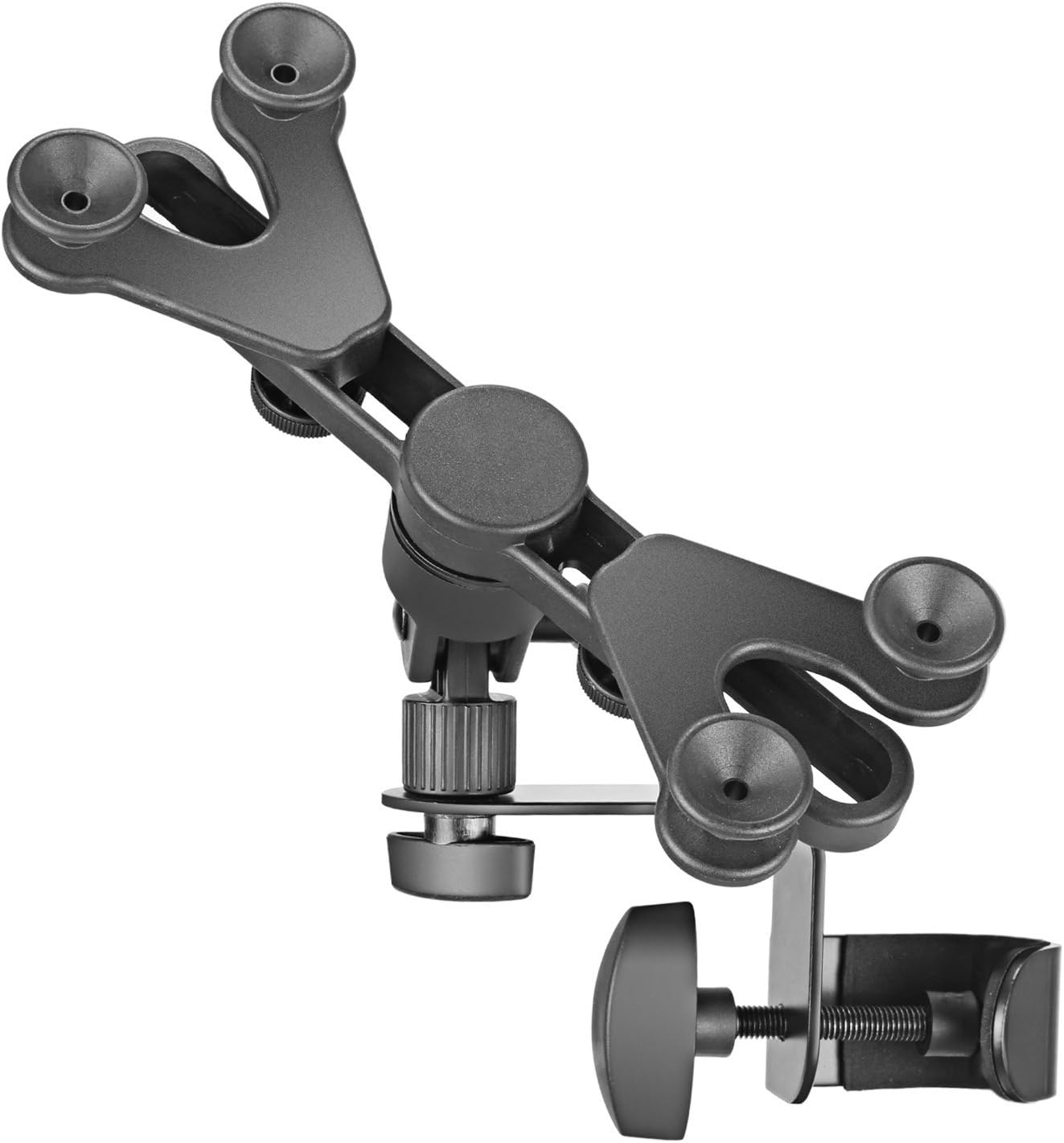 Amazon Basics Adjustable Tablet/iPad Mic Stand Holder for Music Performance, Black