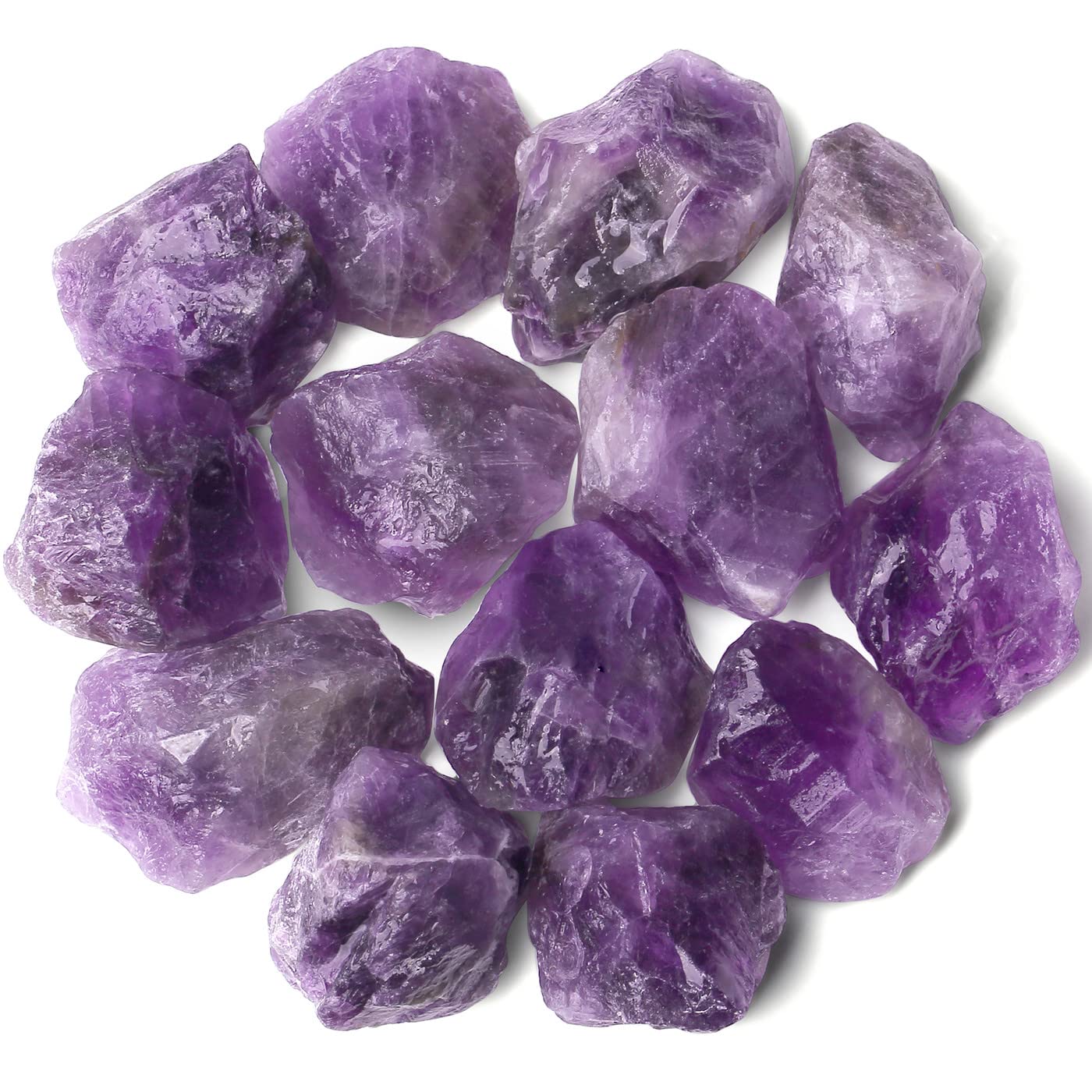 0.9 lbs Amethyst Crystals Raw Healing Crystal Large 1" Stones Bulk Gemstones Rocks for Tumbling Cabbing Fountain Decoration Polishing Wicca Reiki 400G Rough Quartz