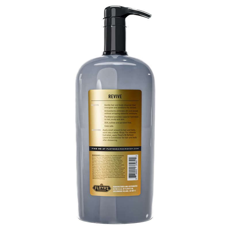Floyd's 99 Revive 3 in 1 Men's Body Wash - Men's Shampoo, Body Wash, & Face Wash All-in One - Triple Action Formula - Moisturizing - 14 oz.