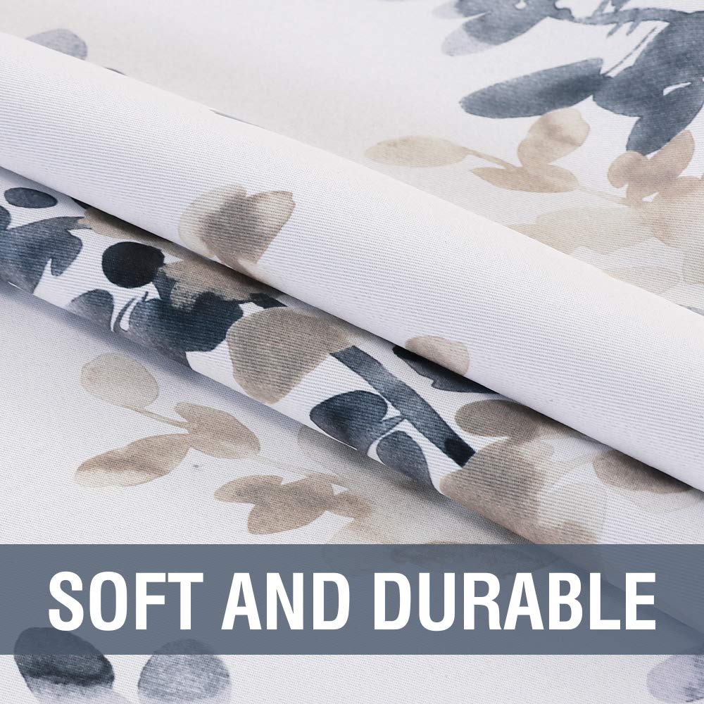 H.VERSAILTEX Valance for Kitchen Windows/Bathroom/Living Room/Bedroom Blackout Window Valance Thermal Insulated Rod Pocket Valance Curtains, 52" W x 18" L, 1 Panel, Bluestone and Taupe