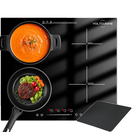 1200W Portable Induction Cooktop, Single Burner Electric Stove, Magnetic Cookware Compatible, Touch Control, 8 Power Levels, Timer, Black Crystal Glass Surface