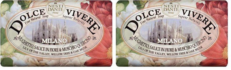 Nesti Dante Natural Soap Bar - Lily Of The Valley, Willow Tree & Oak Musk | 250g (Pack of 2)