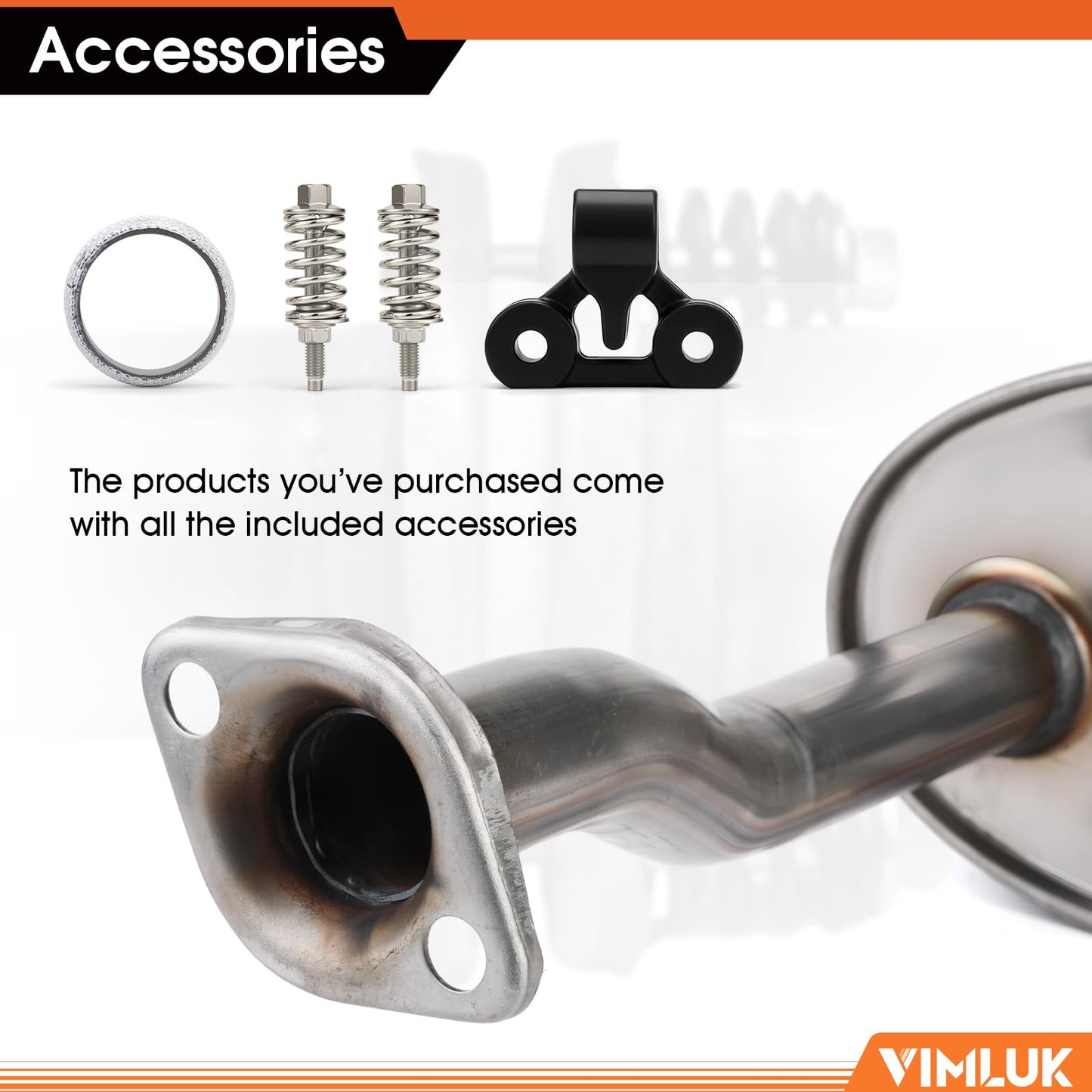 VIMLUK 409 Stainless Steel Rear Exhaust Muffler Compatible for 2006-2011 Honda Civic 1.8L and 2006-2011 Honda Civic Hybrid Sedan 1.3L-Including Gasket and Bolt kit Part Number:18307-SNA-A01(VK-HC01)
