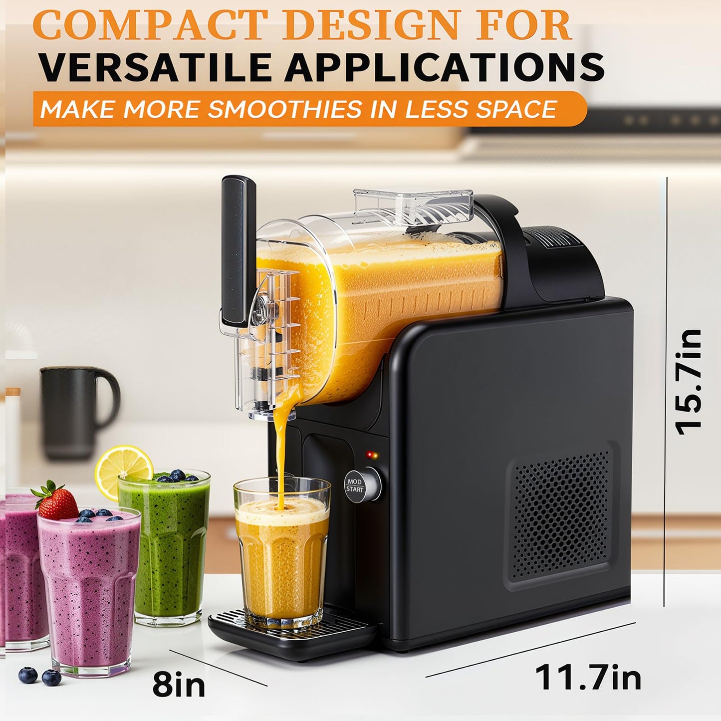5 in 1 Slushie Machine for Home, No Ice Needed Frozen Drink Maker with Anti-Slip Mat, 61oz Slushy Machine Self-Cleaning and LED Display for Margaritas, Frappes, Smoothies and Shakes (Grey)