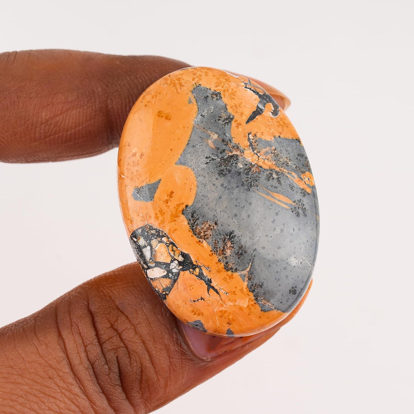 CRYSTALINES 4pcs Natural Maligano Jasper Gemstone Cabochon, Wholesale Polished Stones, DIY Crafting-Jewelry Making, Bulk Loose Lapidary Crystals Supplies, Wire Wrapping, Gem Collection