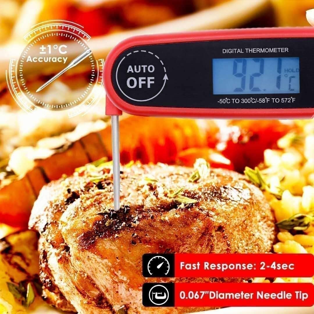 GIENEX Meat Thermometer, Food and Candy Thermometer Instant Read, Digital Thermometer for Kitchen Cooking Food Candy Oil Deep Fry Outdoor BBQ Grill Smoker, Ultra Fast and Waterproof