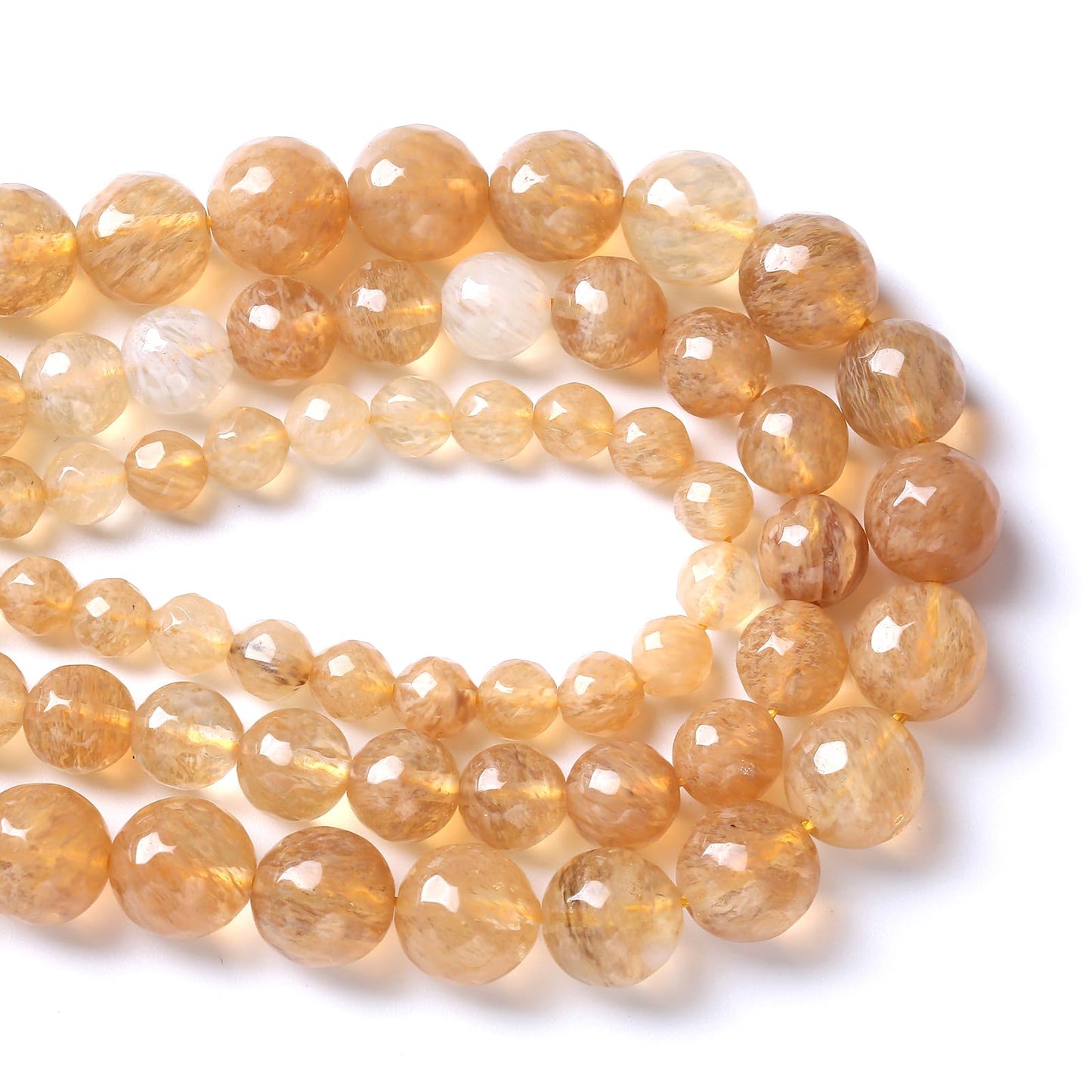 45pcs 8mm Natural Faceted Tea Watermenlon Jade Stone Beads for Jewelry Making Energy Healing Beads DIY Bracelet Necklace Accessories 15" (8mm, Faceted Tea Yellow Jade)