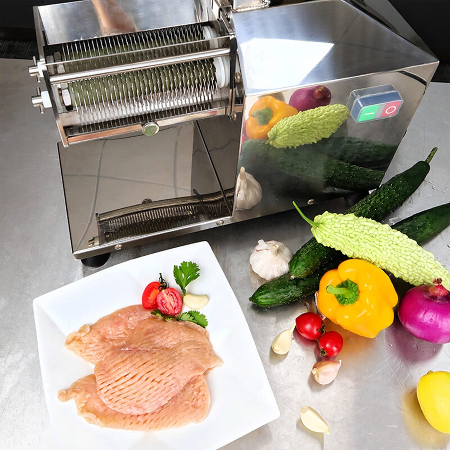 Li Bai Commercial Meat Tenderizer Electric 110v Heavy Duty Meat Grinder with Stainless Steel Body 350w for Commercial Restaurant Kitchen Use