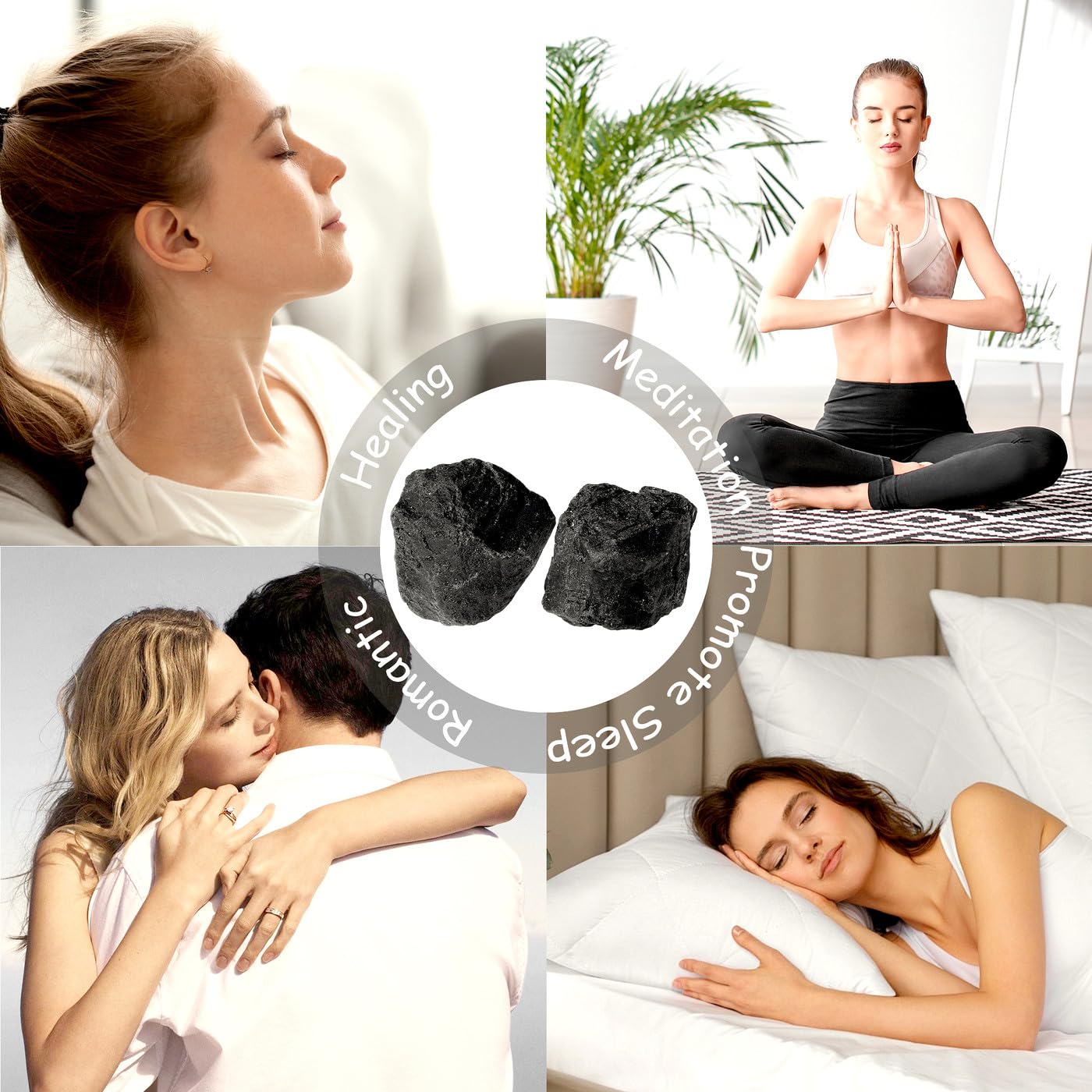 NUKAYAI 2Pcs Black Tourmaline 1.8-2.2" Large Natural Stones Raw Healing Crystals Black Tourmaline Crystals for Tumbling Cabbing Polishing Rock Rocks Rough Wire Wrapping Wicca Reiki Gifts