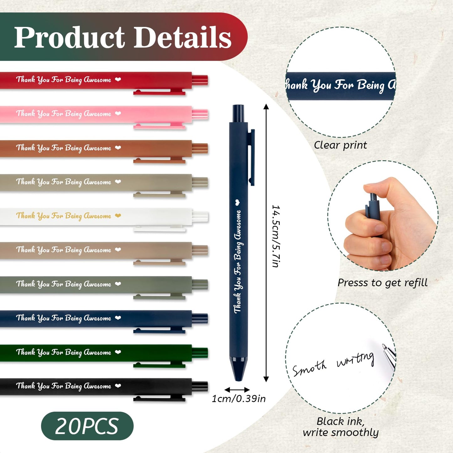 20 Sets Employee Appreciation Gifts Bulk Inspirational Spiral Notebook Journal with Sticky Note Motivational Pen Thank You Small Gifts for Coworkers Team Nurse Teacher Volunteer Office Staff Gift