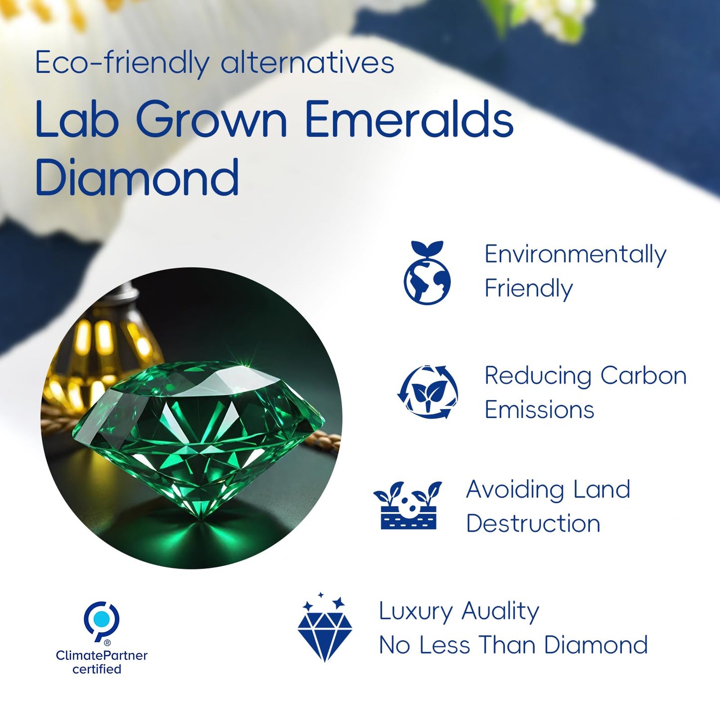 Kstyle 14k Gold Lab-Grown Emerald Pendant Necklaces for Women Valentine's Day Birthday Gift Anniversary Jewelry for Wife Daughter Grandma Mom Sister Non Tarnish