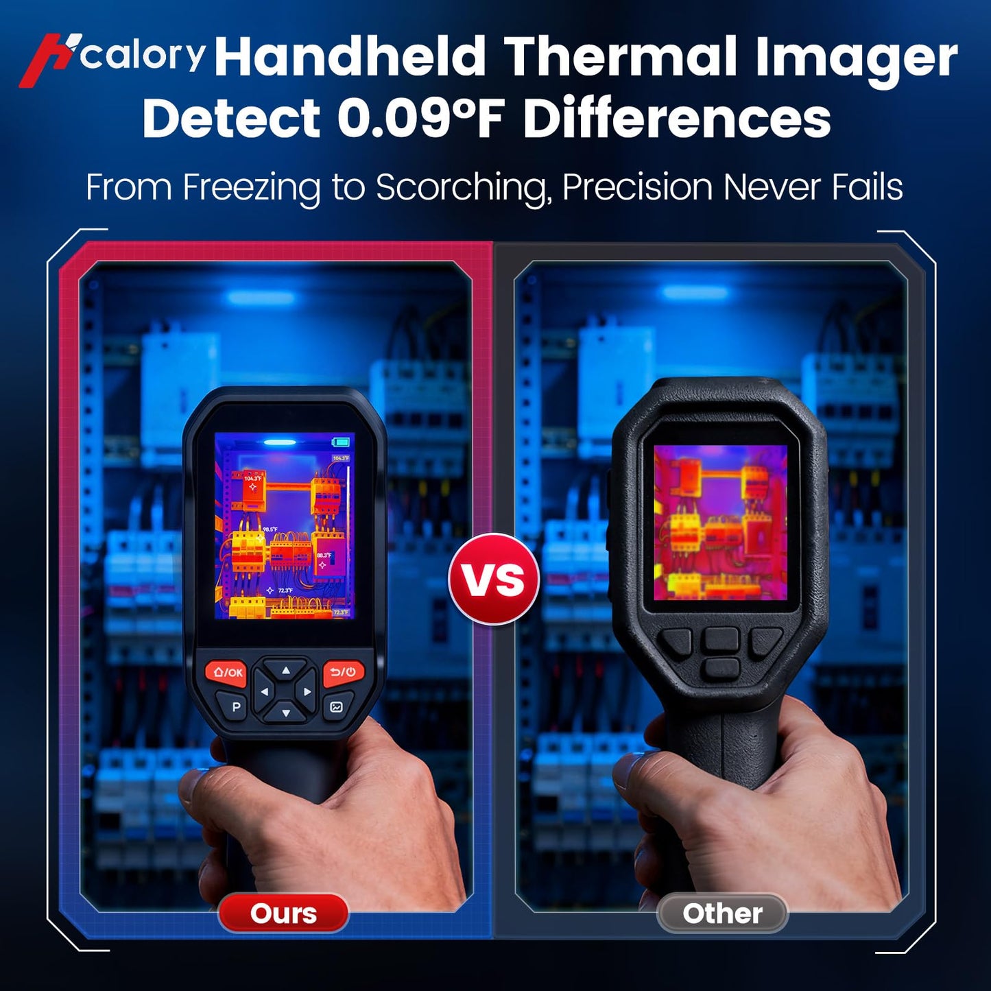 Hcalory T2-G Handheld Thermal Camera with 512*384 TISR Resolution, 256*192 IR Resolution, 8GB Memory, -4°F to 1022°F, 6-Hour Battery Life, 25Hz Infrared Camera with PC Software for Offline Analysis