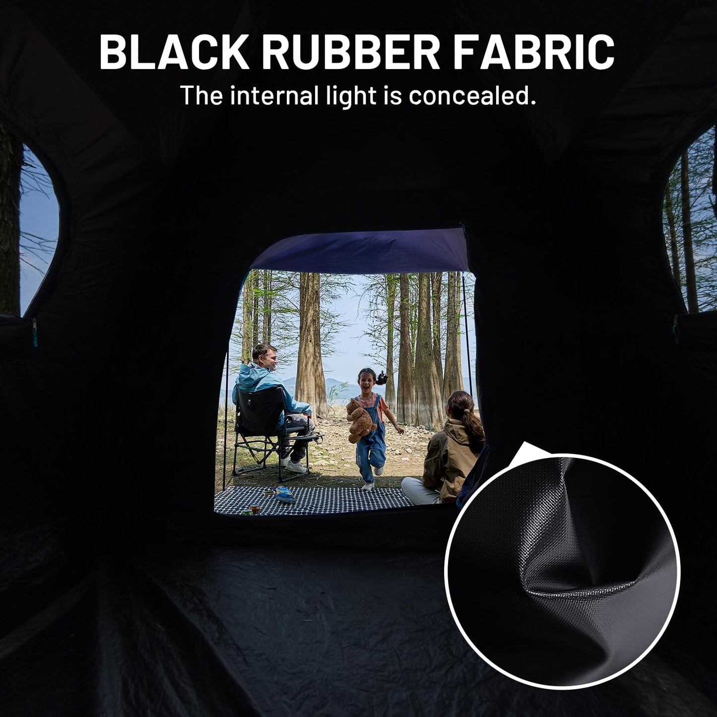TIMBER RIDGE 5-6 Person Blackout Design Camping Tent, 60s Easy Setup Instant Cabin Tent for Family with Rainfly, Water-Resistant, 9' x 9' x 72" for Outdoor Adventures Gatherings