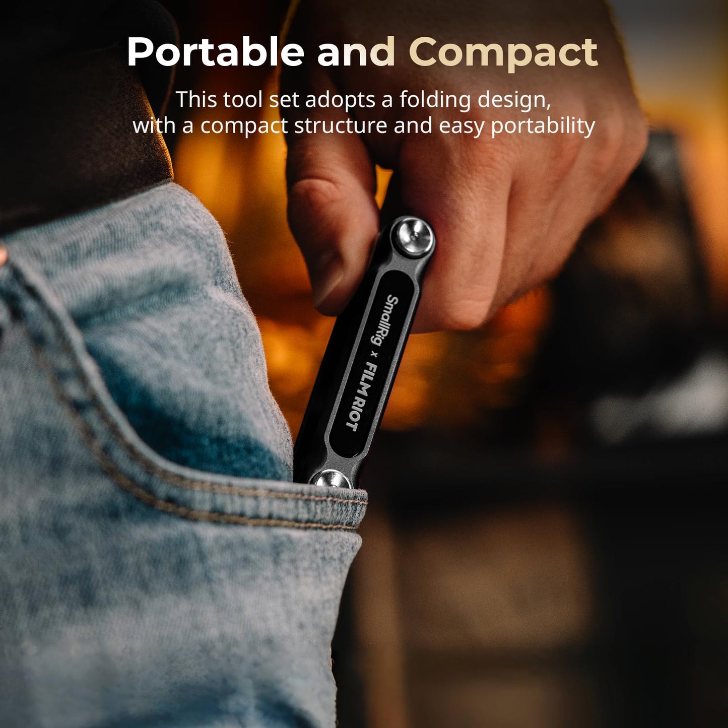SmallRig x FILM RIOT 10-in-1 Folding Tool Set with Screwdrivers and Hex Key Wrenches, Multiple Angle Positioning, Portable and Compact Design (Black) - 4375