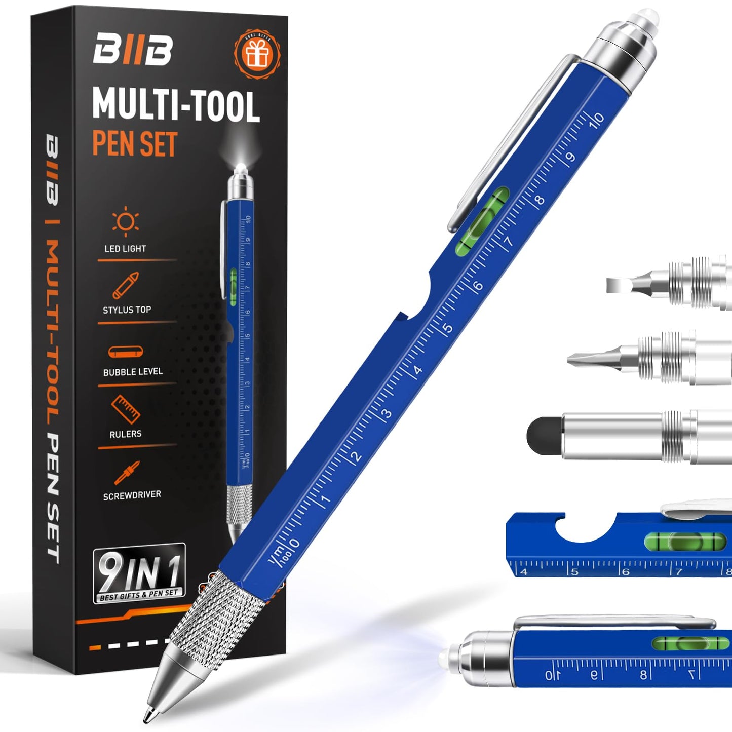 BIIB Fathers Day Gift from Daughter, 9 in 1 Multitool Pen Gifts for Men, Mens Gifts for Fathers Day, Personalized Fathers Day Gift Ideas, Anniversary Birthday Graduation Gifts for Men Him