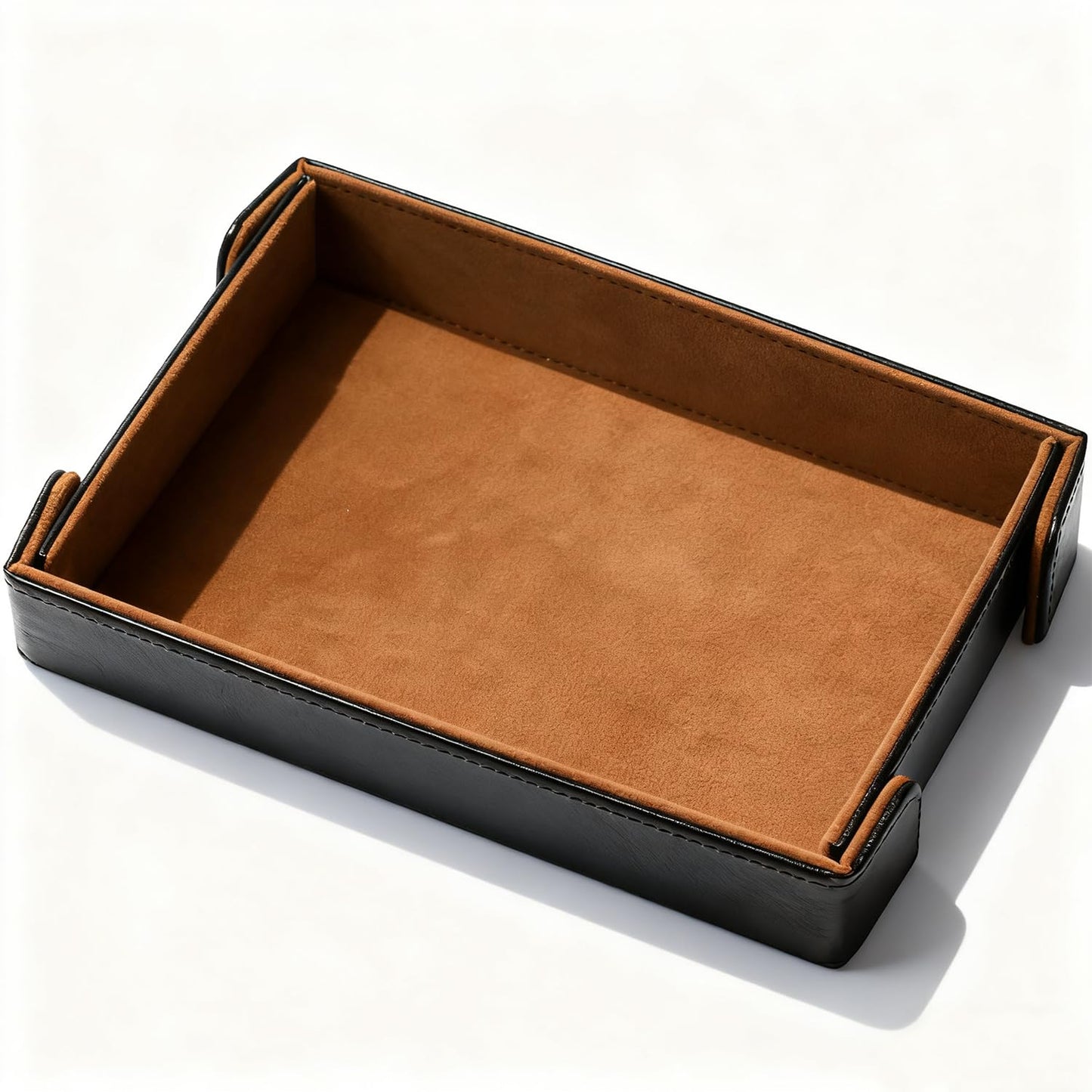 Socospace Valet Tray Desktop Storage Organizer Catchall Tray for Jewelry, Wallets, Watches, Keys, Coins, Phones, Glasses - Perfect for Nightstand, Desktop, Entryway table