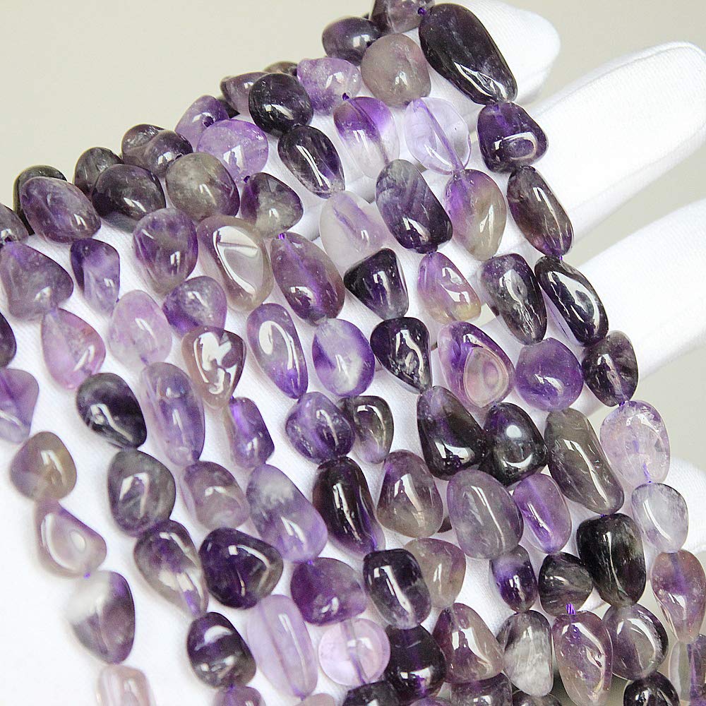 MJDCB Natural Irregular Shape Stone Beads 6-8mm Amethyst Gemstone Energy Crystal for Jewelry Making Bracelet Necklace