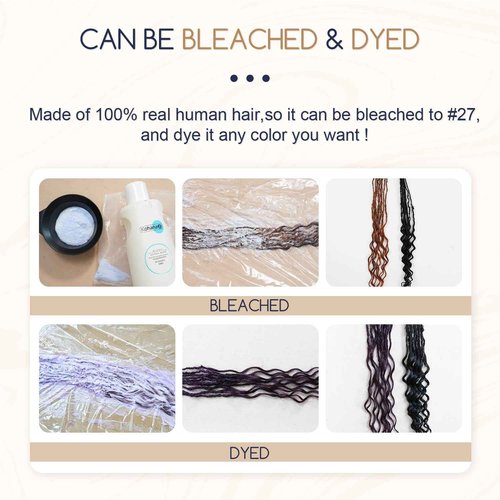 Teresa 0.2cm Micro Sister loc Extensions Human Hair Micro Locs Extensions Human Hair Interlocking Sisterlocks Sister Locs Curly Ends 100% Real Human Hair Dreadlock Extensions（22 Inch 30 Strands）