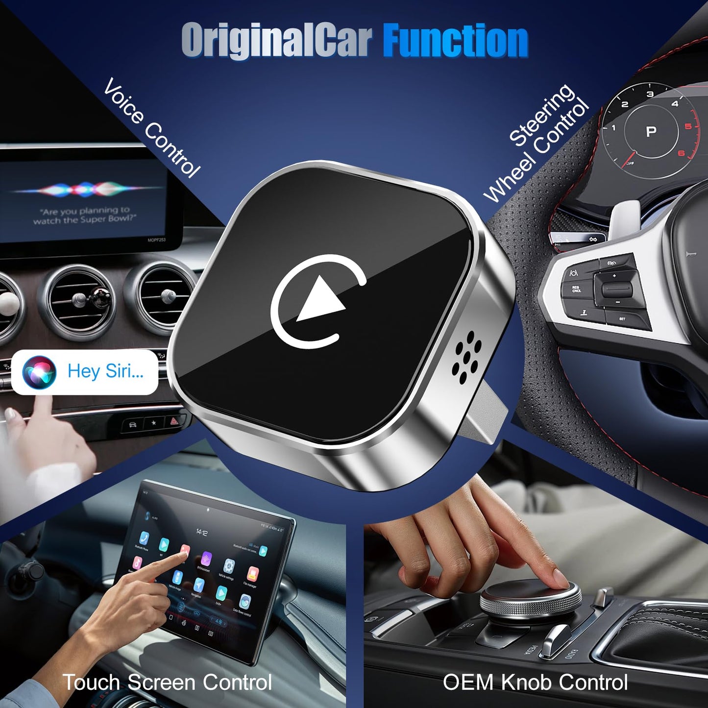 shenghuo 2026 Wireless Car Adapter - Universal Smart Screen Converter, USB-C/Type-C,Plug & Play, Zero Delay Needs Built-in Vehicle System (Silver)